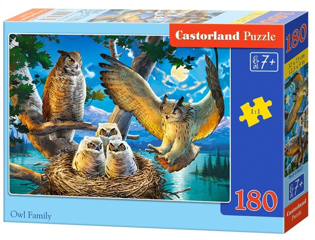 Puzzle 180 Układanka Ptaki SOWY Sówki Sowa Noc Widok 7+ Castorland