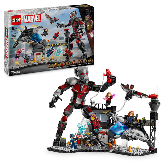 LEGO Super Heroes 76314 Kapitan Ameryka: Wojna bohaterów - Bitwa na Lotnisku