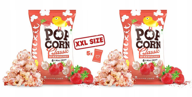 2x MIXIT Duży BIO Popcorn TRUSKAWKA 75g