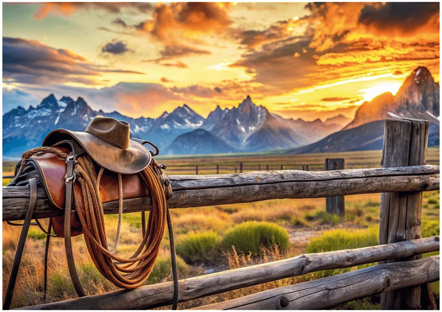 Puzzle Trefl 1000 elementów: USA Collection American West - Dziki Zachód