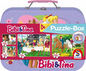 Schmidt Spiele Puzzle Bibi & Tina 4w1 (2x100, 2x150 el.) w Metalowej Skrzynce