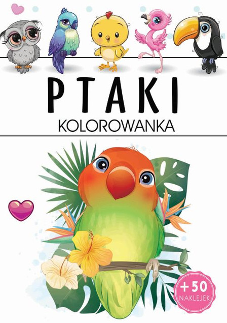 Kolorowanka z naklejkami ptaki Praca zbiorowa