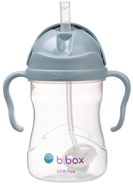 B.BOX Bidon Kubek ze Słomką Obciążoną Niekapek 240ml Błękitny dla Dzieci