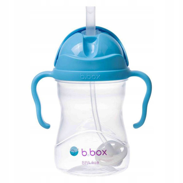 B.box Zestaw 3w1 Bidon ze Słomką 240ml + Smycz + Zapasowe Słomki Ocean Breeze