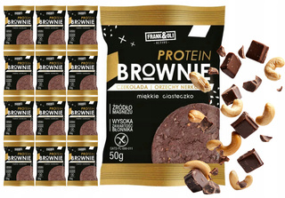FRANK&OLI Ciastko Proteinowe Brownie ORZECHY NERKOWCA CZEKOLADA 50g x12