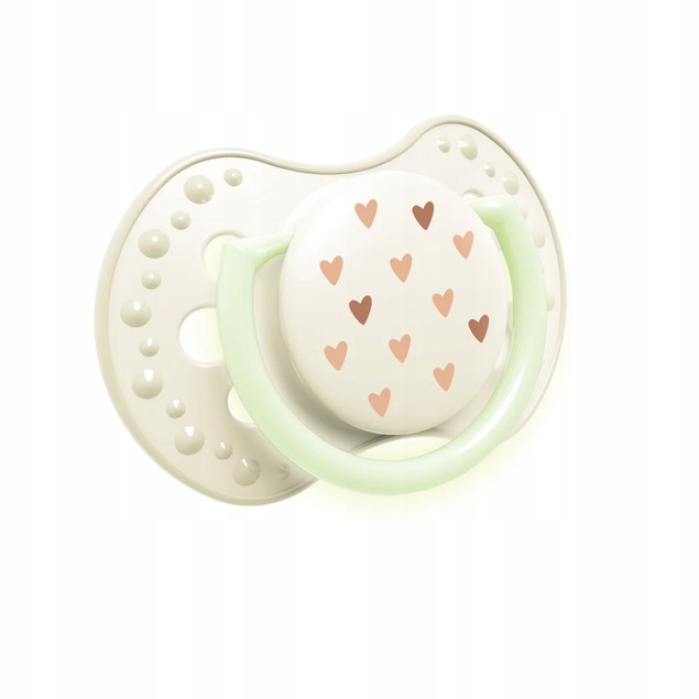 Smoczek Silikonowy Dynamiczny LOVI 0-6m 2 szt. MIŚ Teddy Love Świecący