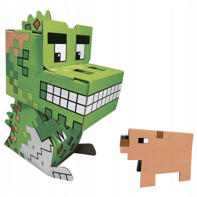 Zestaw malowania po numerach 3D Minecraft Smok Świnka – Kidea