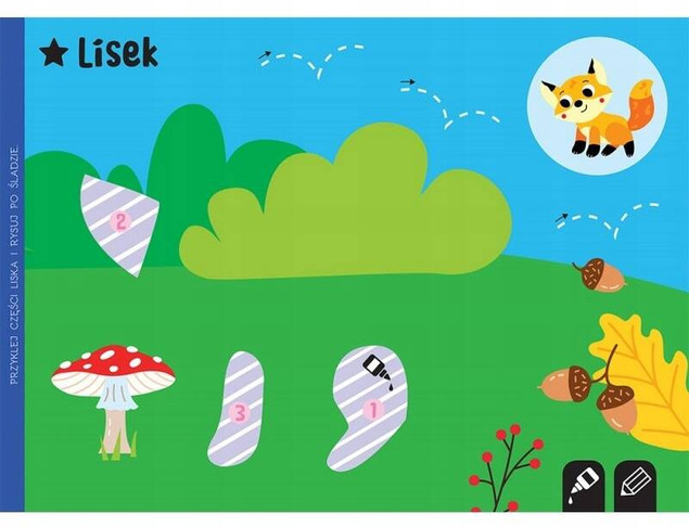 Wycinam, naklejam, rysuję. Na łące. Wycinanki edu