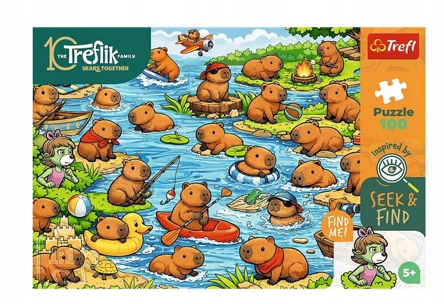 Puzzle 100 el. Rodzina Treflików Kapibary 16586 Trefl