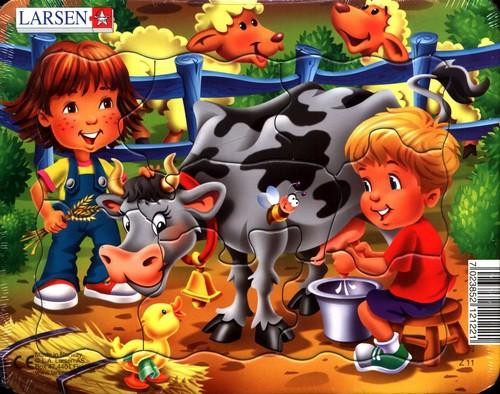 Larsen Układanka Puzzle Farmkids Mini 8 El. Farma dla Dzieci 3+