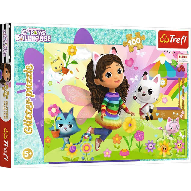 Puzzle Brokatowe Koci Domek Gabi 100 elementów Trefl