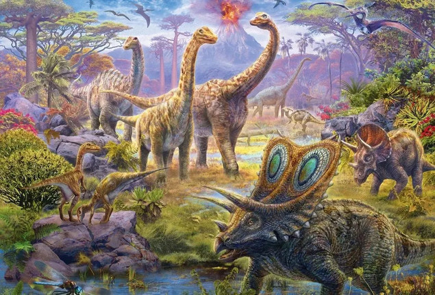 Puzzle Dinozaury 2x60 + 2x100 Schmidt Spiele w Metalowej Walizce