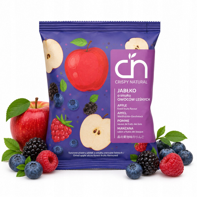Chipsy jabłkowo-owocowe leśne 18 g – Crispy Natural