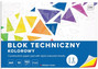 Blok Techniczny KOLOROWY A4 10 Kartek 160g Interdruk x5