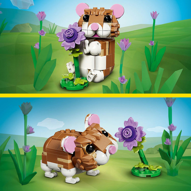 LEGO Creator 3w1 Chomik z Kwiatkiem, Jeż, Orzeł – Klocki dla Dzieci 7+ (31376)