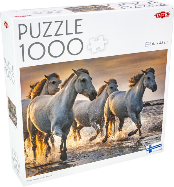 Puzzle 1000 Tactic Białe Konie na Plaży | Wysoka Jakość