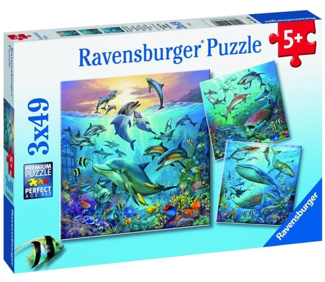 Puzzle Ravensburger Podwodne życie 3x49 elementów dla dzieci 5+ (147 el.)