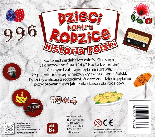 Dzieci Kontra Rodzice Historia Polski Rodzinna Gra W Pytania 5+ Kangur