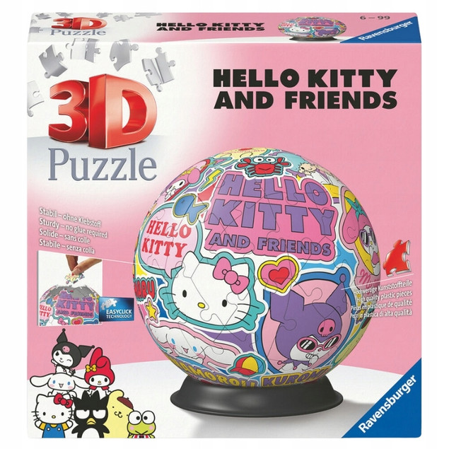 Puzzle 3D: Hello Kitty Kula 72el Ravensburger