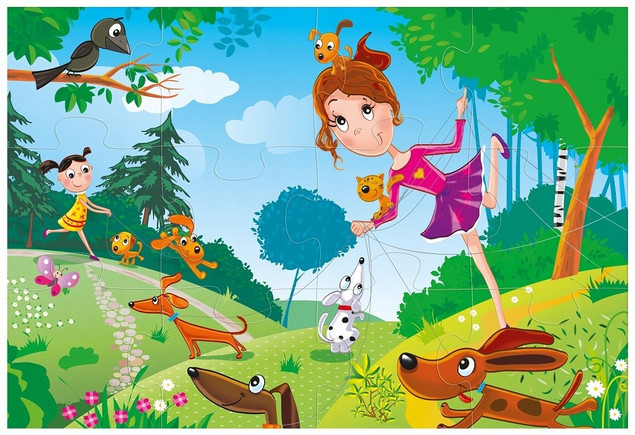 Maxi puzzle 12 pieski, multigra ALEXANDER
