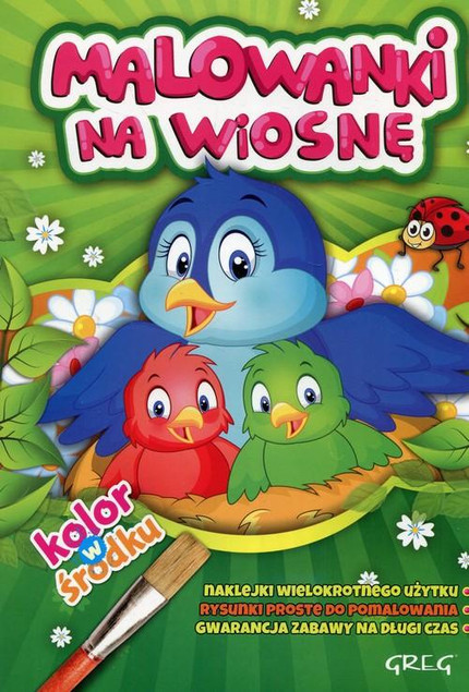 Malowanki na wiosnę + naklejki Greg