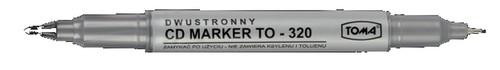 Marker Permanentny Z Tuszem Wodoodpornym Dwustronny Pisak Czarny TOMA