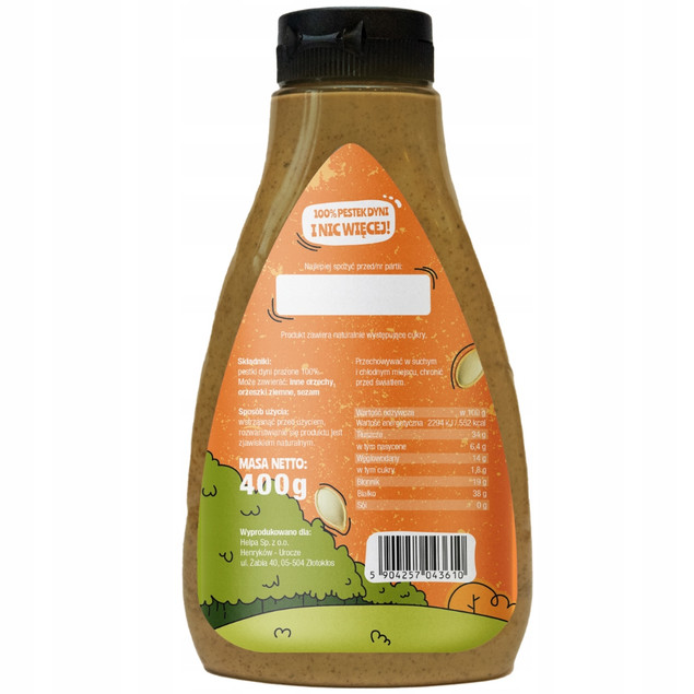 Pasta z pestek dyni prażonych 400g HELPA 100% pestek