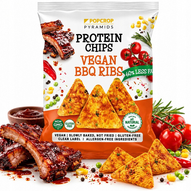 POPCROP Piramidki Chipsy Proteinowe BBQ Ribs 60g