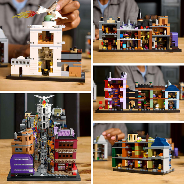 LEGO Harry Potter 76444 Sklepy na Ulicy Pokątnej Mikroskala Kolekcjonerska