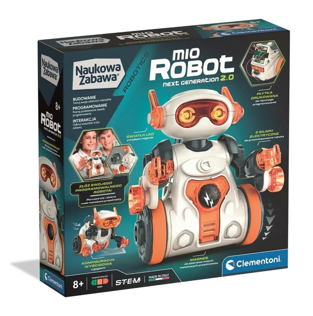 Robot Mio 2.0 Clementoni – Kodowanie, Mikrofon, Gry, Sensory STEM