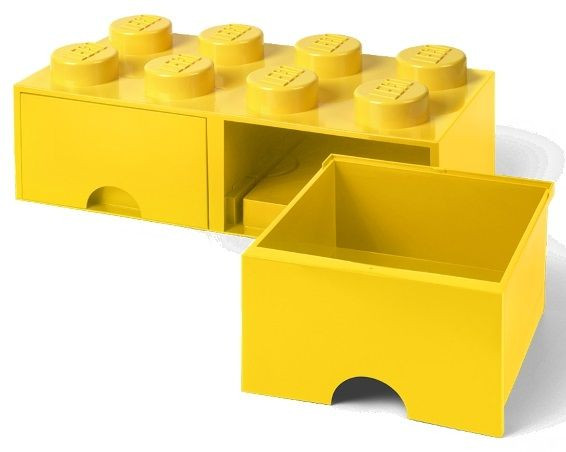 LEGO Brick Drawer 8 Pojemnik Klocek z Szufladami Żółty
