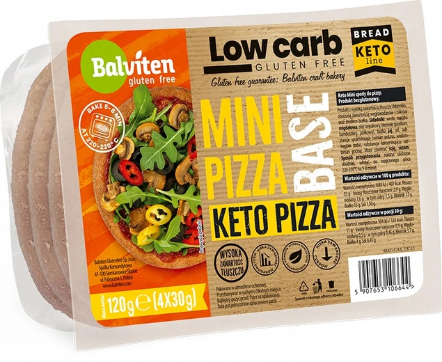 Balviten mini spody do pizzy keto bezglutenowe