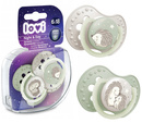 LOVI Smoczek Silikonowy Dynamiczny 2 Sztuki Day&Night JEŻ 6-18M+ 22/930