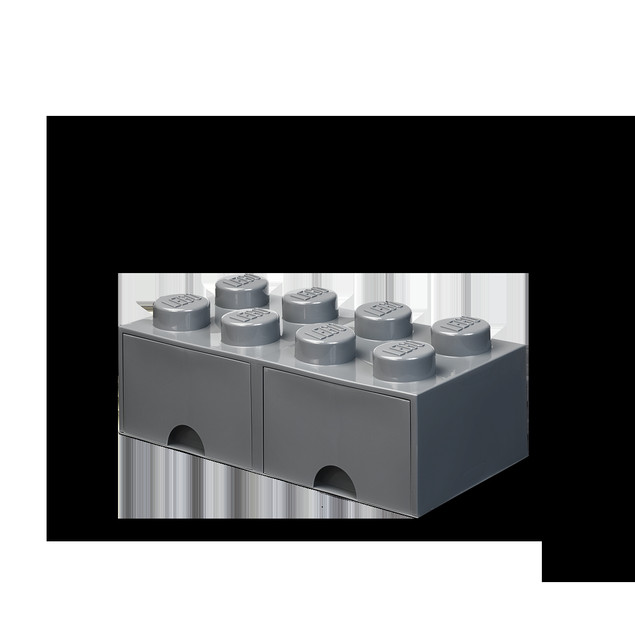 LEGO Pojemnik Klocek 8 z 2 Szufladami Szary Organizer