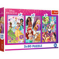 Puzzle Księżniczki Disney Trefl + 3 układanki po 80 el.
