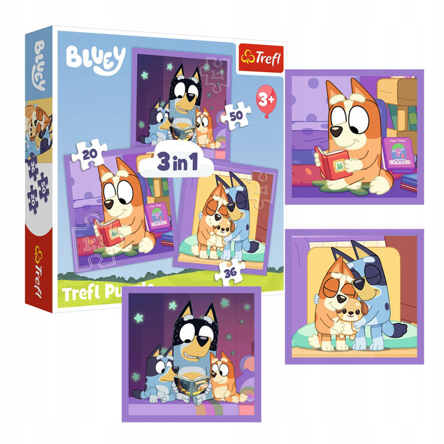 Puzzle 3w1 Poznaj Bluey 34895 Trefl 3+
