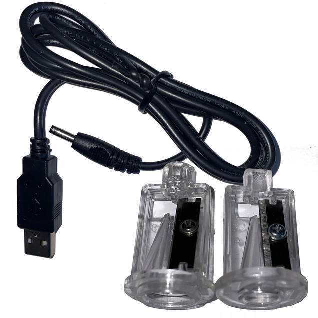 Temperówka ELEKTRYCZNA Baterie USB Podwójna Czarna 6-8/9-12 mm EAGLE