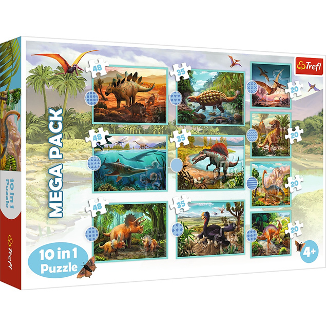 Puzzle 10w1 Układanka Gady DINOZAURY Prehistoryczne Świat 6+Trefl