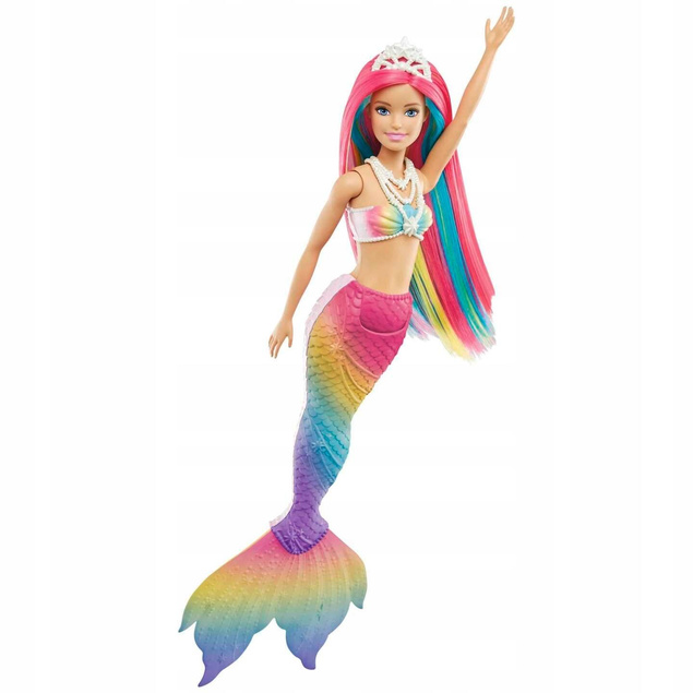 BARBIE DREAMTOPIA LALKA SYRENA TĘCZOWA PRZEMIANA