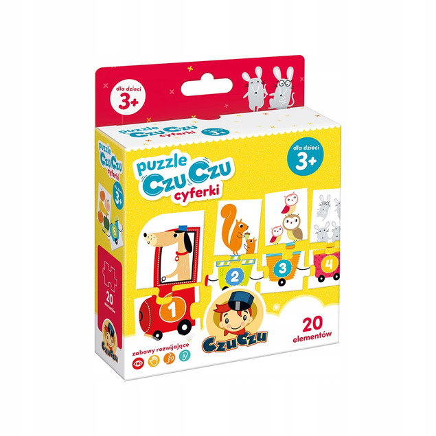 Puzzle pociąg liczbowy CzuCzu - nauka liczenia 3+