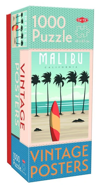 Puzzle Vintage Malibu 1000 elementów, widok na plażę