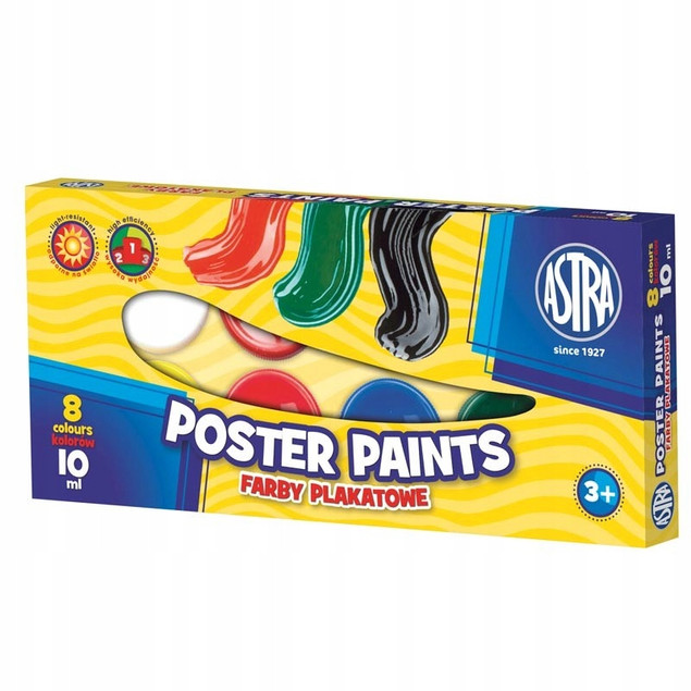 Farby plakatowe 8kol 10ml ASTRA