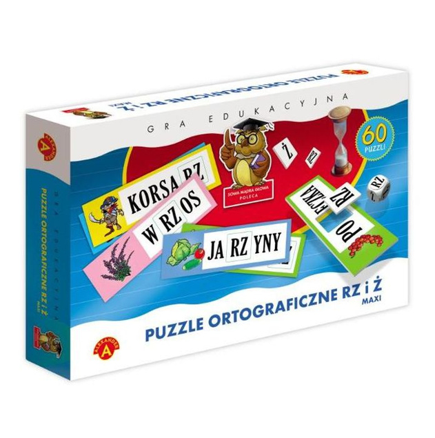 ALEXANDER, ZABAWKA EDUKACYJNA, PUZZLE ORTOGRAFICZNA RZ I Ż MAXI