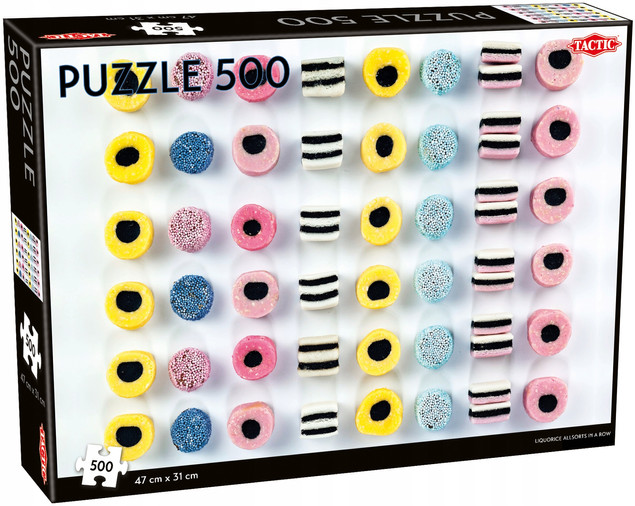 Puzzle Tactic 500 elementów - Liquorice Allsorts in a Row - Fińskie