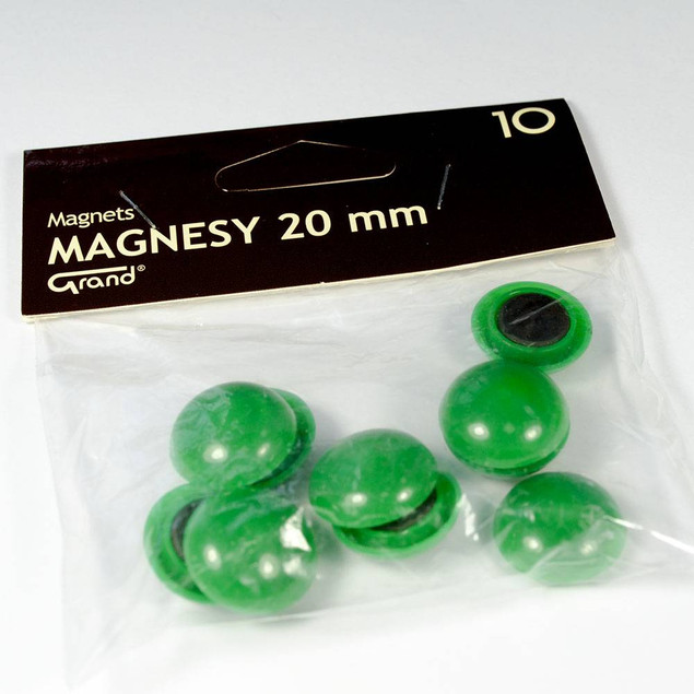 Grand Magnesy 20 mm, zielone, 10 sztuk, 130-1692