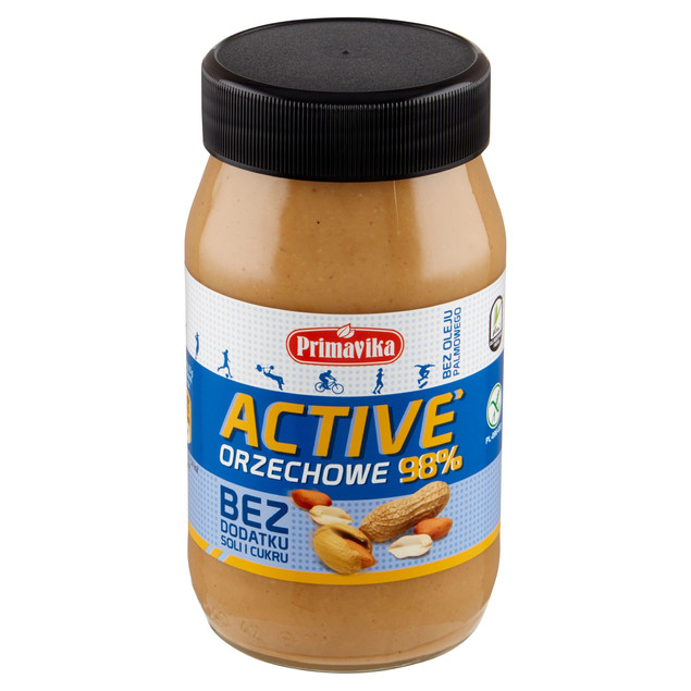 Pasta Orzechowa Active Bez Dodatku Soli i Cukru 470 g - Primavika