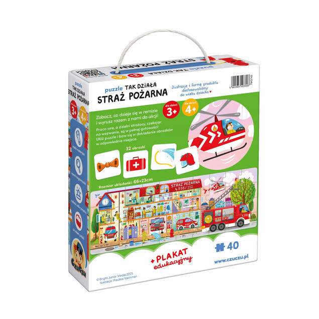 CZUCZU Puzzle Edukacyjne Tak działa Straż Pożarna 40 el. Wiek 3+ + Plakat