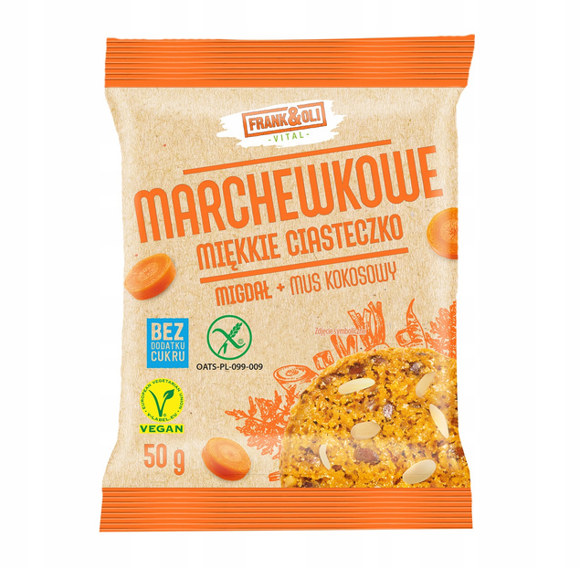 MARCHEWKOWE Miękkie Ciasteczko Frank&Oli 50g x2