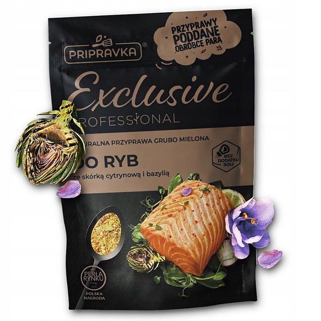 Przyprawa do Ryby Bez Soli Pripravka Skórka Cytrynowa Bazylia 45g HALAL
