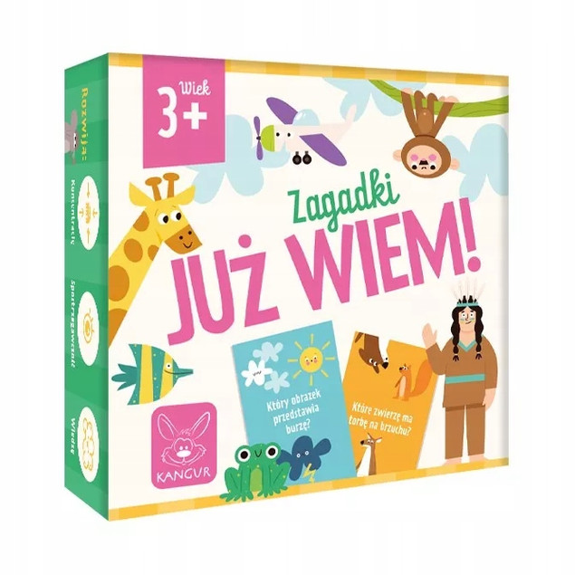 Już Wiem ZAGADKI Gra Planszowa Dla Najmłodszych 3+ Kangur